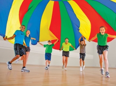 Stripey parachute games in PE